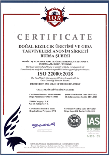 Doğal Kızılcık İso 22000